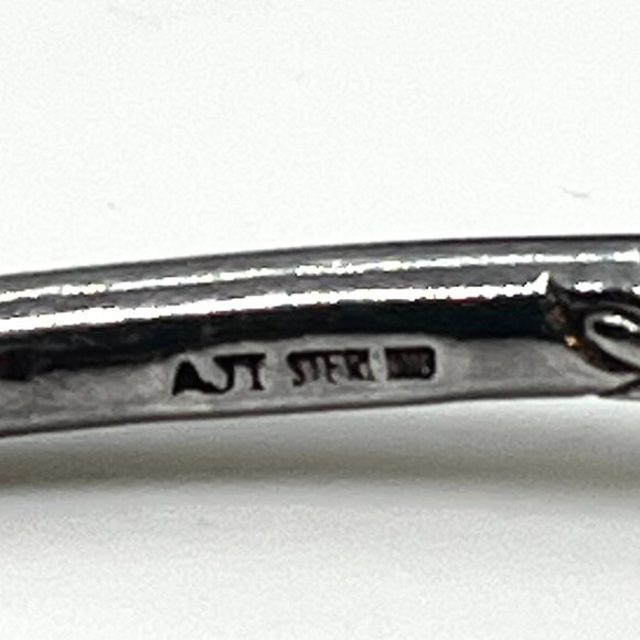 STERLING SILVER CUFF Bracelet Engraved Floral Open Bangle Artisan Torque AJ 925 - Picture 14 of 15